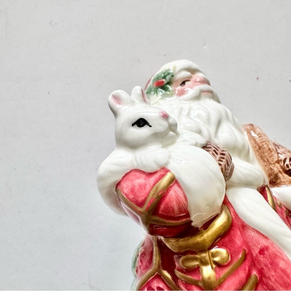 Fitz & Floyd Florentine Holiday 2003 Salt Pepper Shakers (Santa & Rabbit) in box - Picture 8 of 12